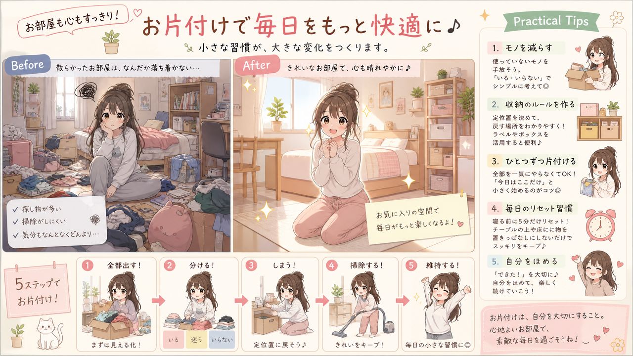 溏心vlog生活动漫分享·整理收纳技巧